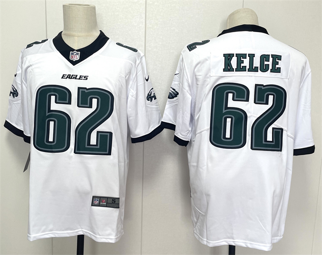 Men's White Philadelphia Eagles #62 Jason Kelce 2024 New Vapor Untouchable Limited Stitched Football Jersey